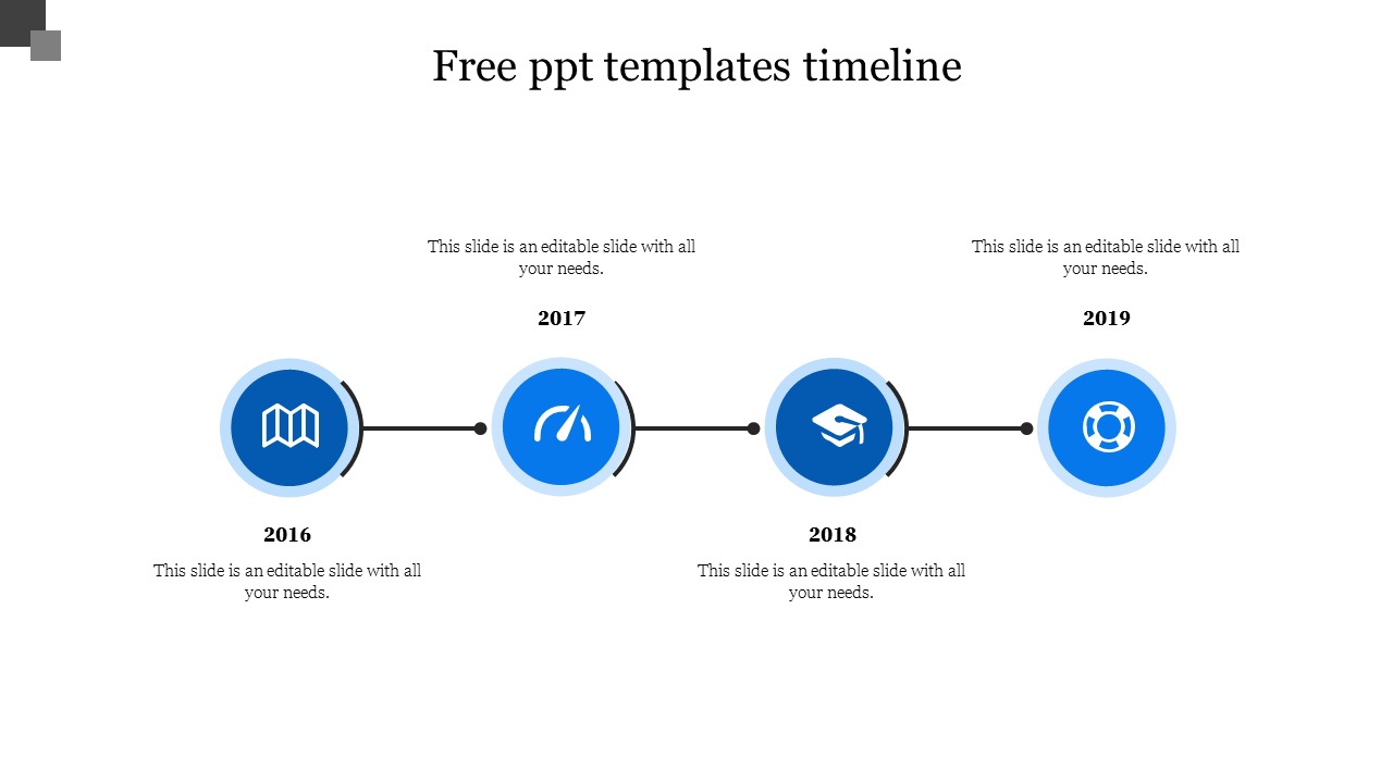 free ppt templates timeline-4-Blue